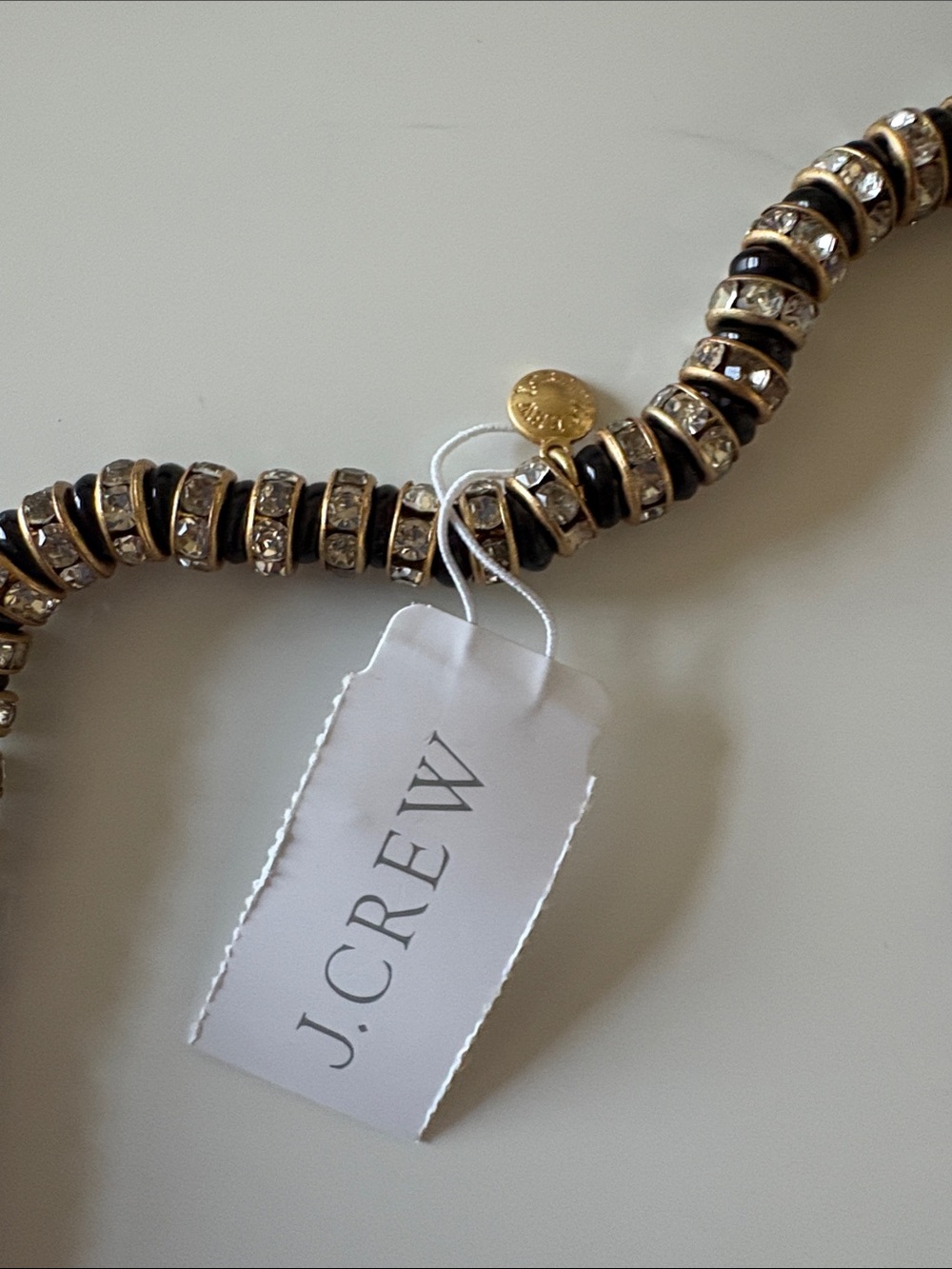 NWT J Crew Black Striped Crystal Necklace - Picture 9 of 9